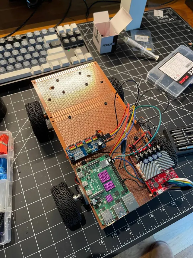 Soldered a common GND for all elements using dupont pins (photo 2)