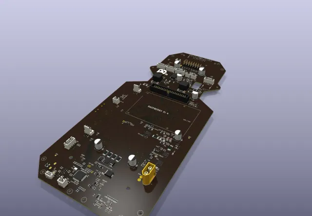 The board is fully routed: 0 unconnected, 0 DRC errors (photo 1)