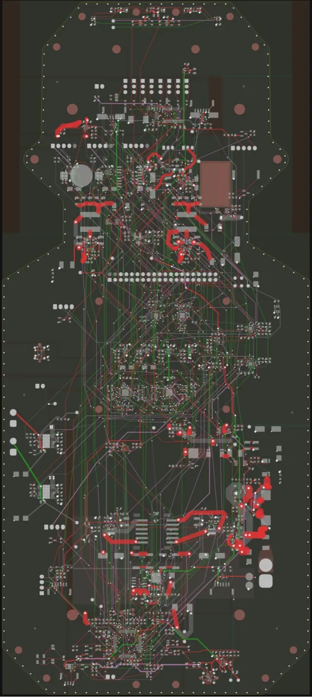 The board is fully routed: 0 unconnected, 0 DRC errors (photo 3)