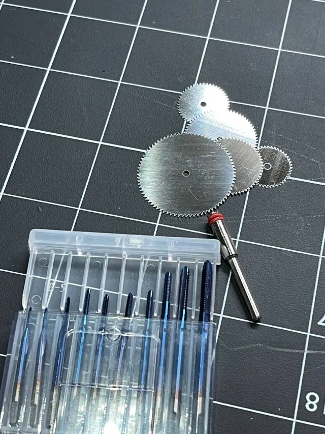 And last - metal cutting discs and taps for threading (photo)